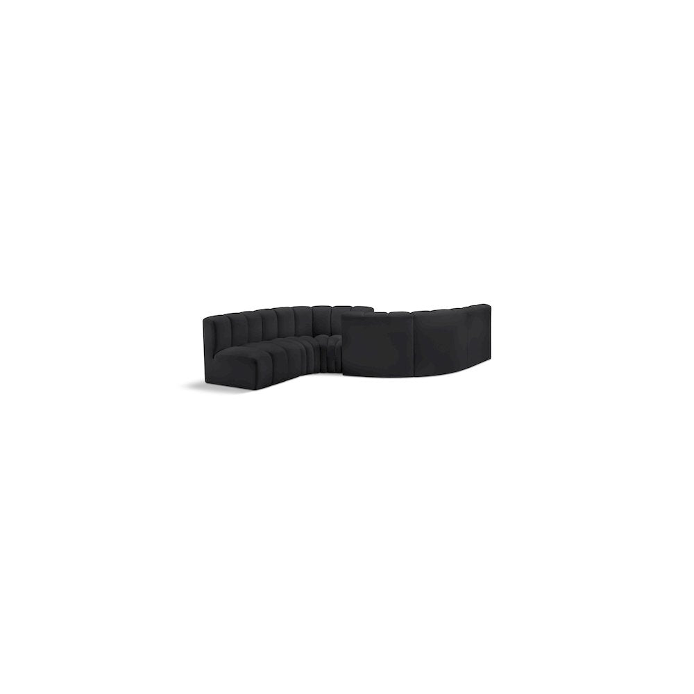 Arc Black Vegan Leather Modular Sofa