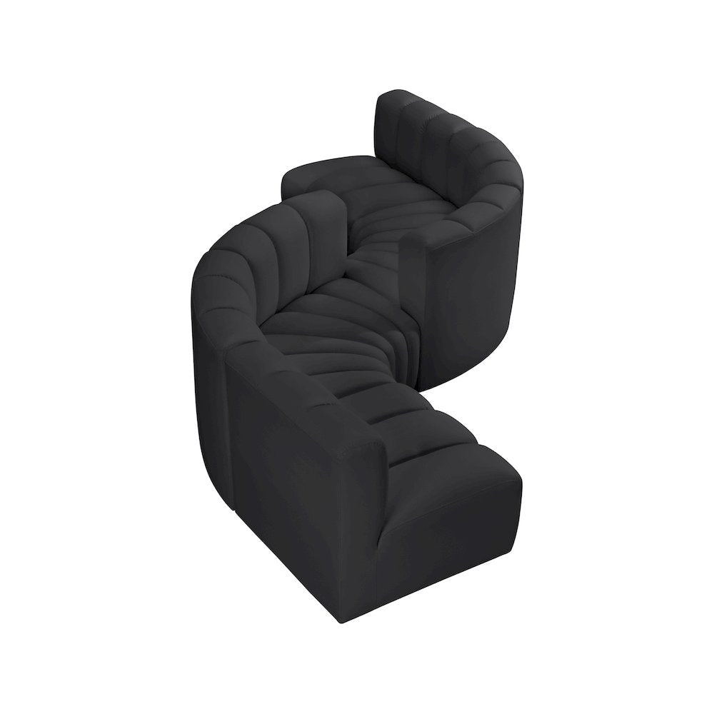 Arc Black Vegan Leather Modular Sofa