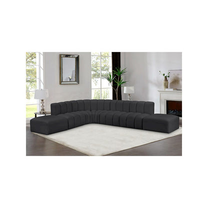 Arc Black Vegan Leather Modular Sofa