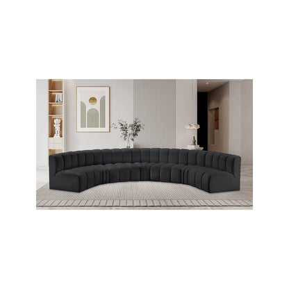 Arc Black Vegan Leather Modular Sofa