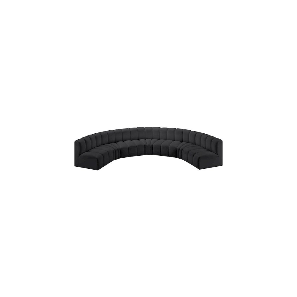 Arc Black Vegan Leather Modular Sofa