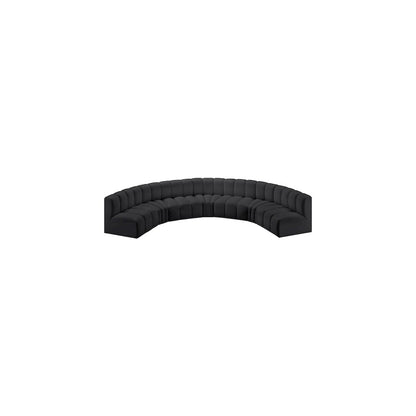 Arc Black Vegan Leather Modular Sofa