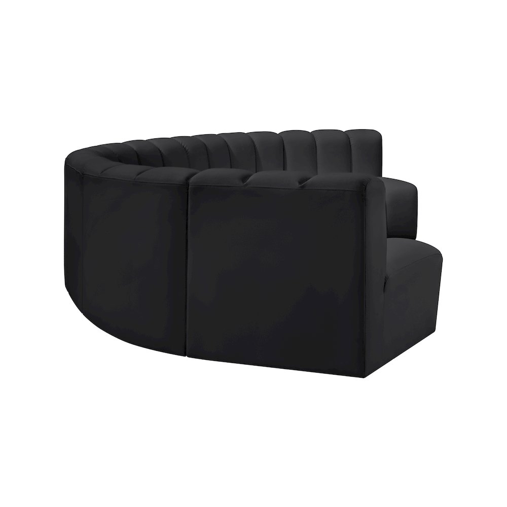 Arc Black Vegan Leather Modular Sofa
