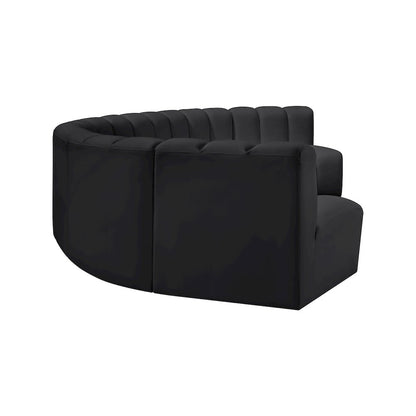 Arc Black Vegan Leather Modular Sofa