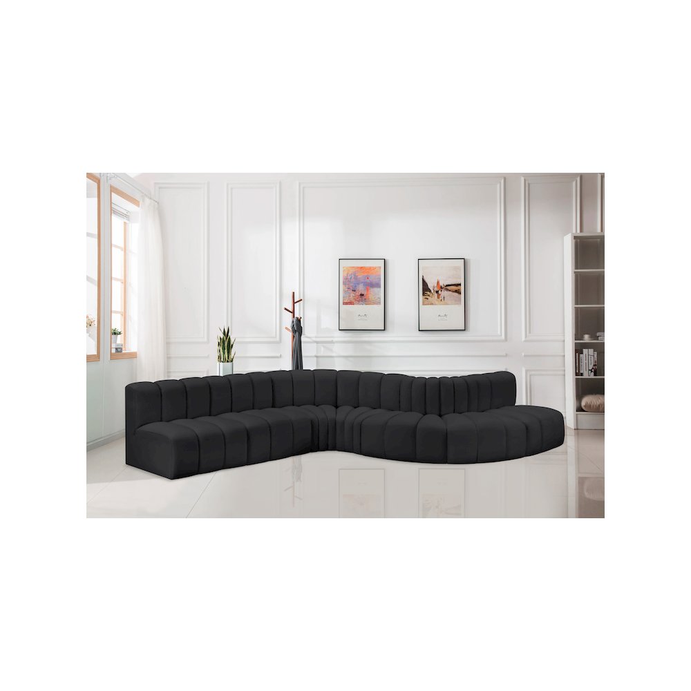 Arc Black Vegan Leather Modular Sofa