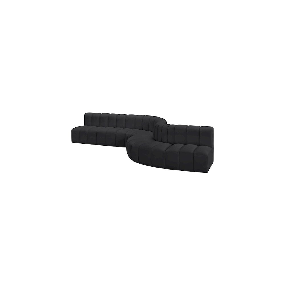 Arc Black Vegan Leather Modular Sofa