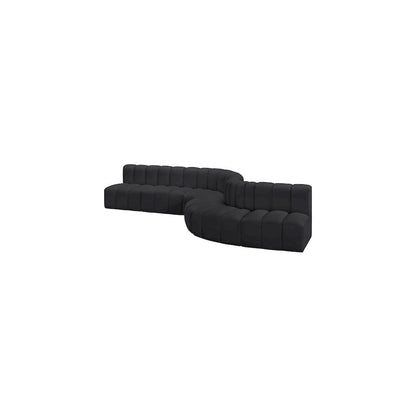 Arc Black Vegan Leather Modular Sofa