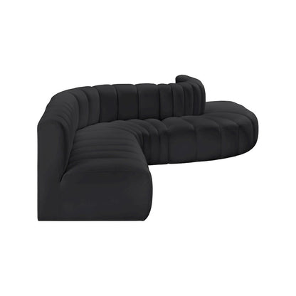 Arc Black Vegan Leather Modular Sofa