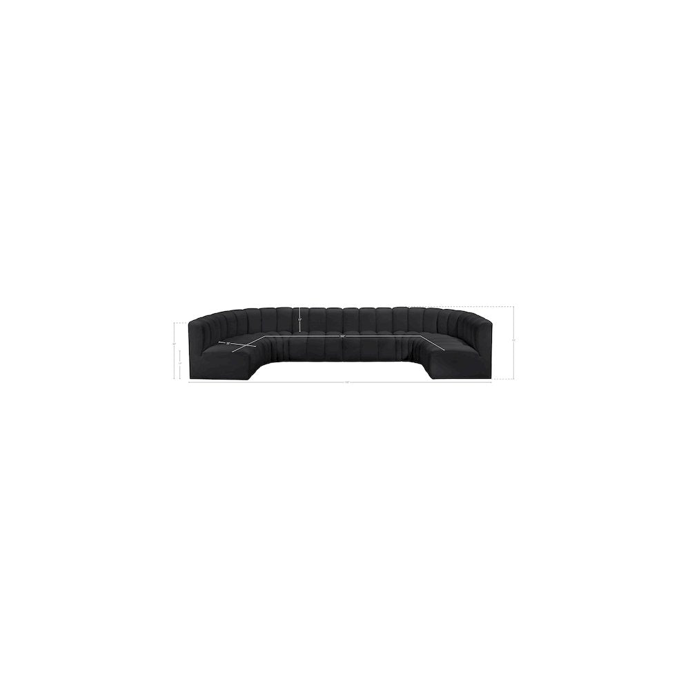 Arc Black Vegan Leather Modular Sofa