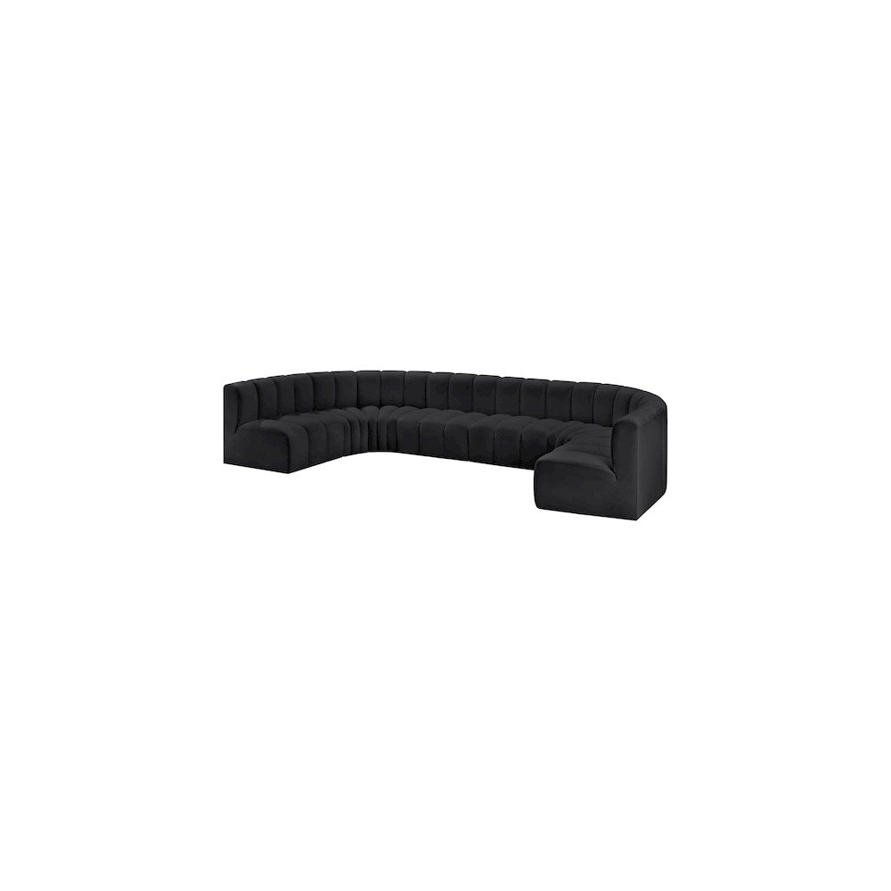 Arc Black Vegan Leather Modular Sofa