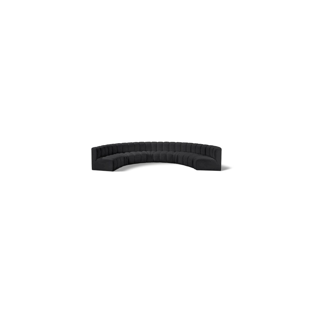 Arc Black Vegan Leather Modular Sofa