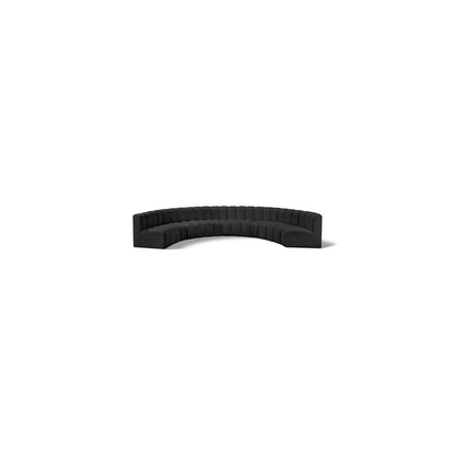 Arc Black Vegan Leather Modular Sofa