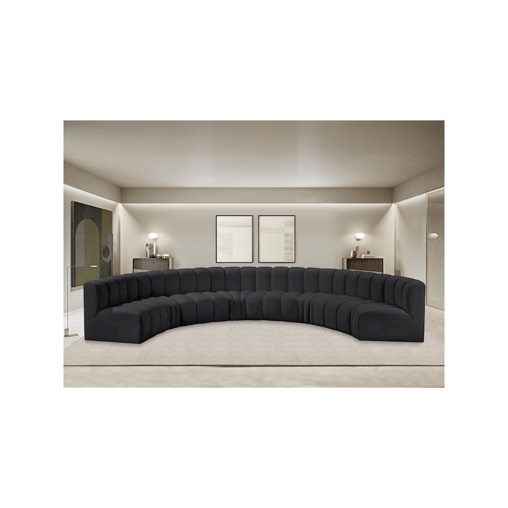 Arc Black Vegan Leather Modular Sofa