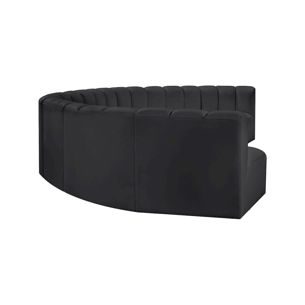 Arc Black Vegan Leather Modular Sofa