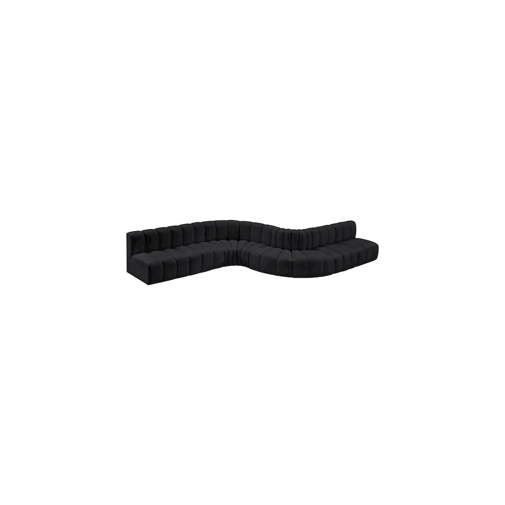 Arc Black Vegan Leather Modular Sofa