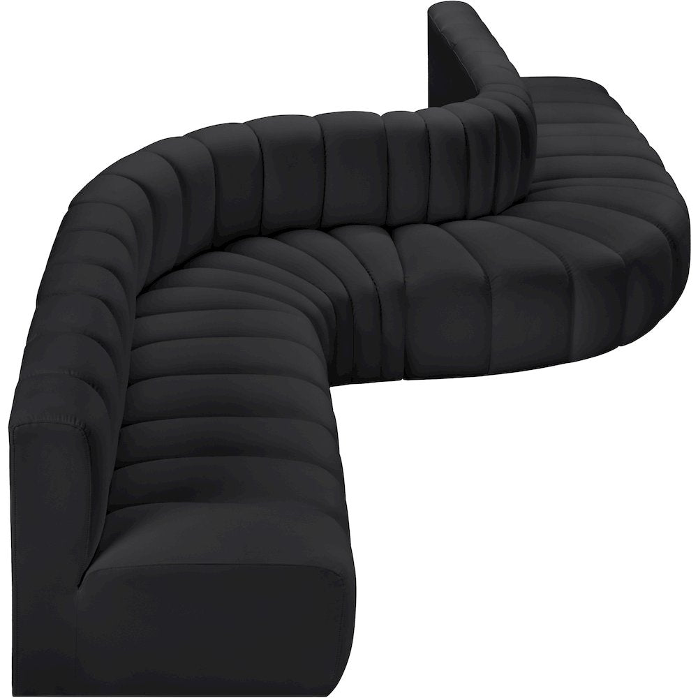 Arc Black Vegan Leather Modular Sofa