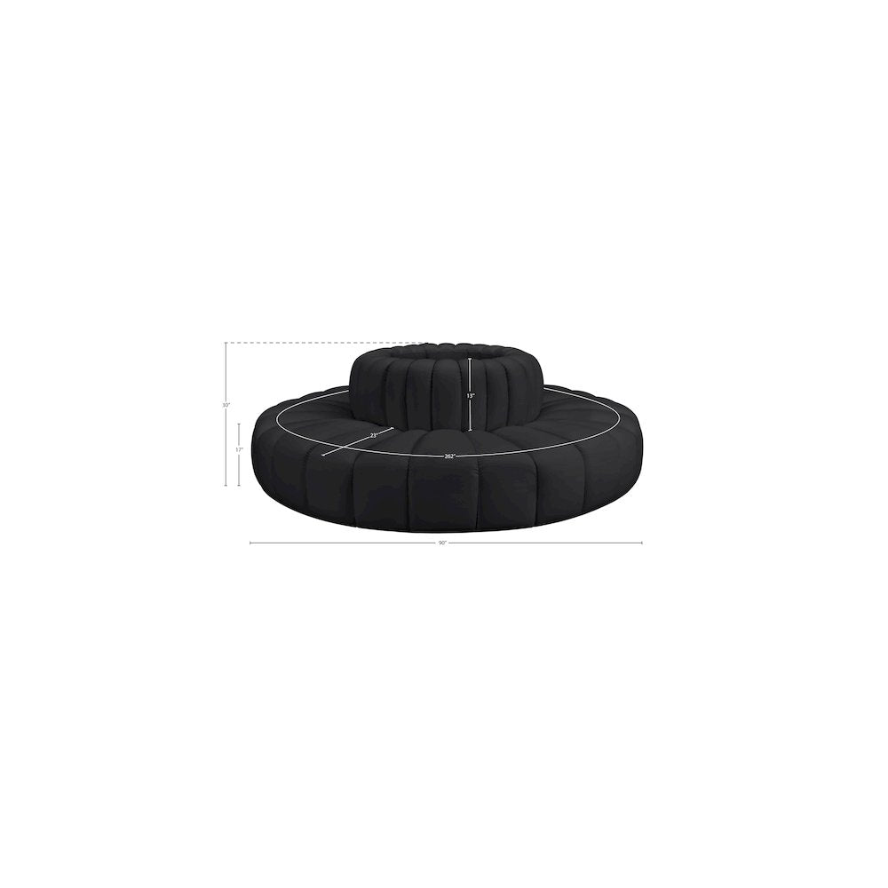 Arc Black Vegan Leather Modular Sofa