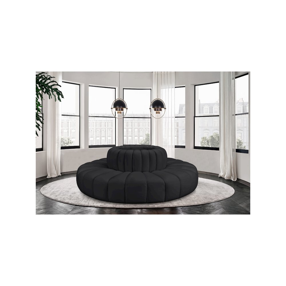 Arc Black Vegan Leather Modular Sofa