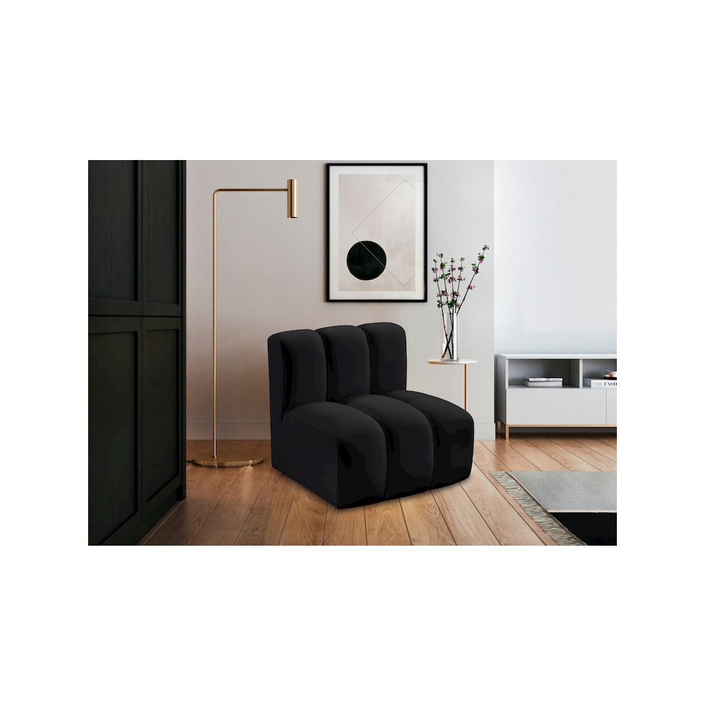 Arc Black Vegan Leather Straight Chair