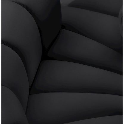 Arc Black Vegan Leather Straight Chair