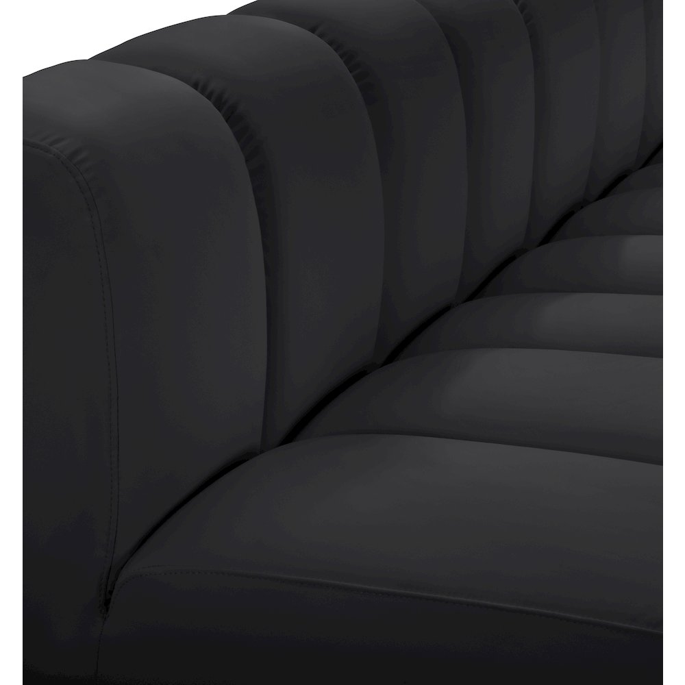 Arc Black Vegan Leather Straight Chair