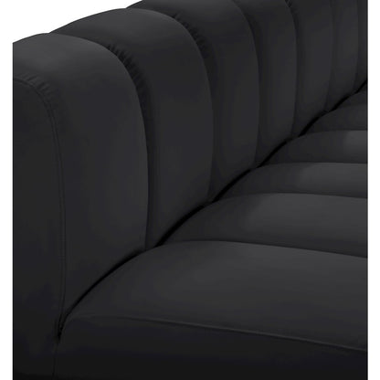 Arc Black Vegan Leather Straight Chair