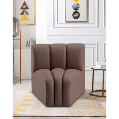 Arc Brown Vegan Leather Curved Corner