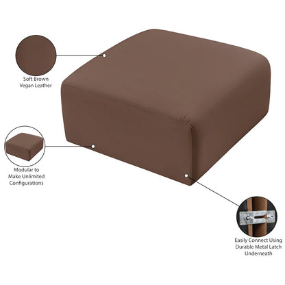 Arc Brown Vegan Leather Ottoman