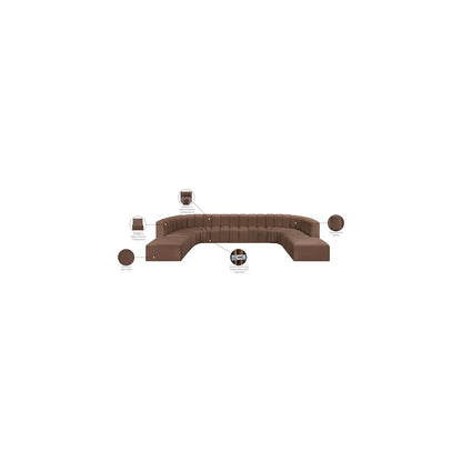 Arc Brown Vegan Leather Modular Sofa