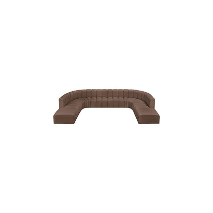 Arc Brown Vegan Leather Modular Sofa