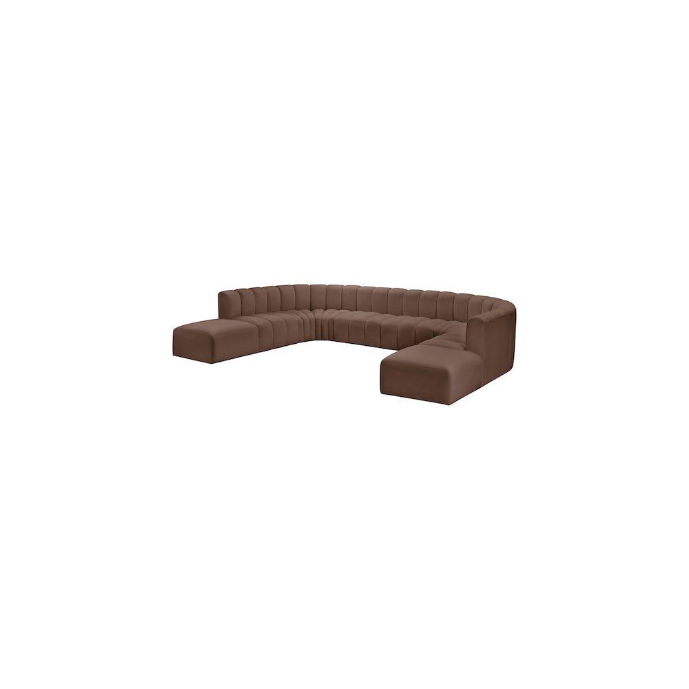 Arc Brown Vegan Leather Modular Sofa