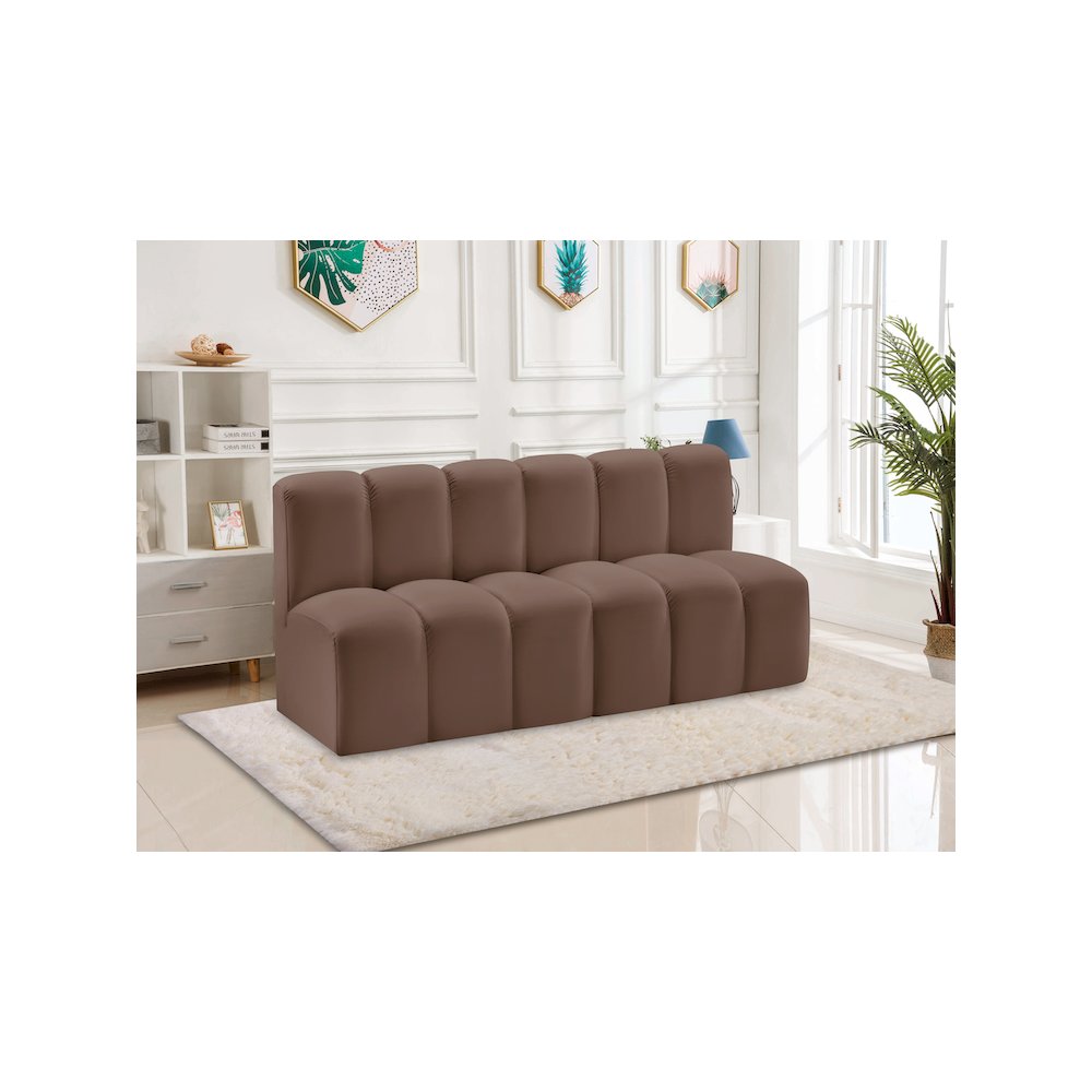 Arc Brown Vegan Leather Modular Sofa