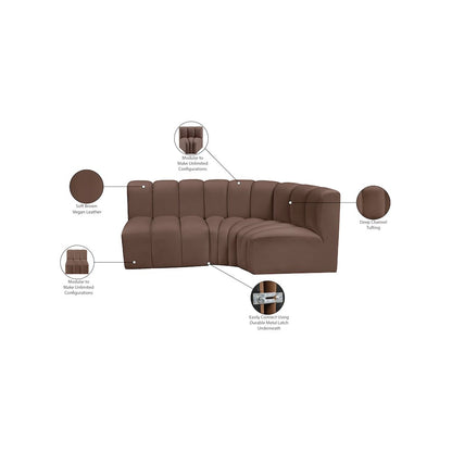 Arc Brown Vegan Leather Modular Sofa