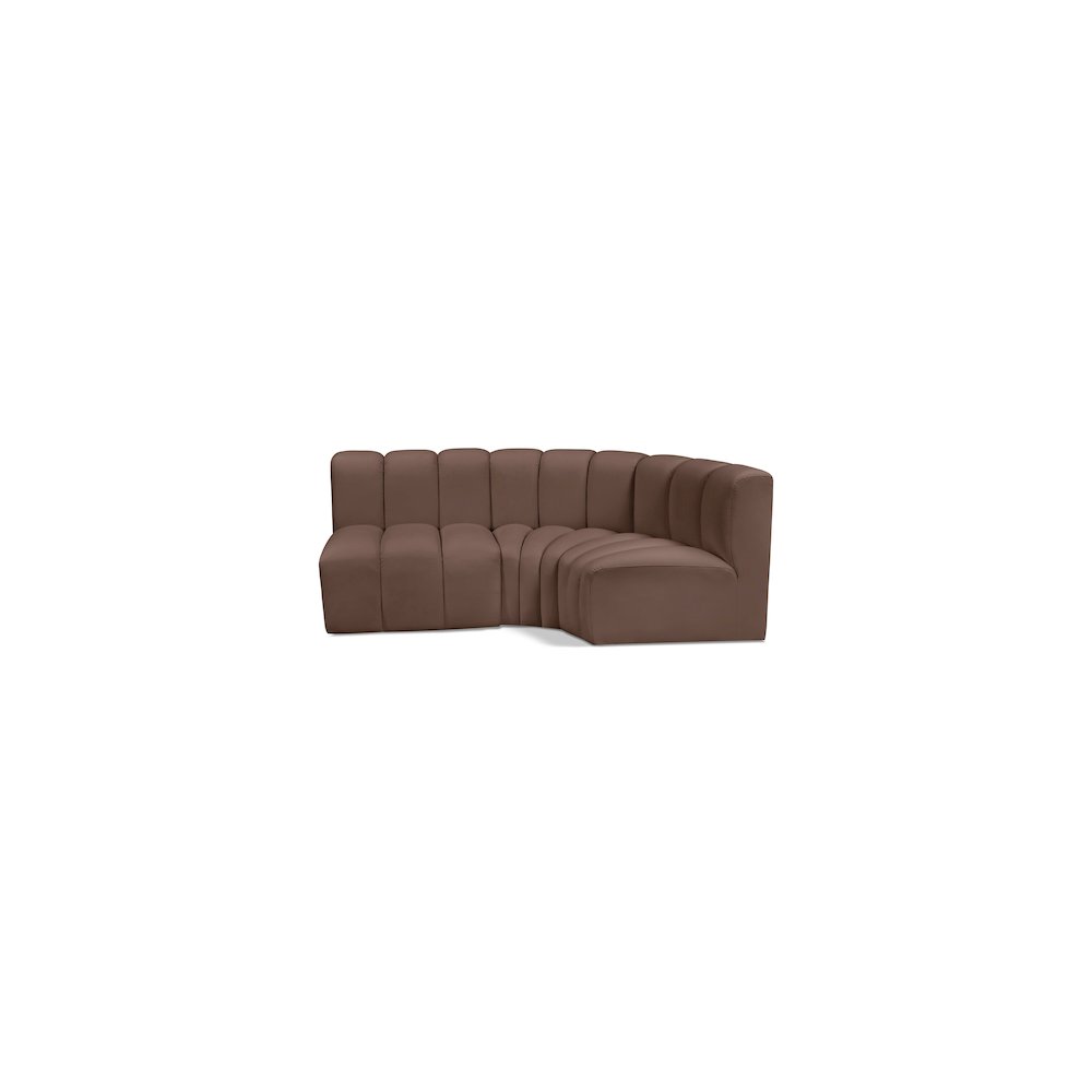 Arc Brown Vegan Leather Modular Sofa