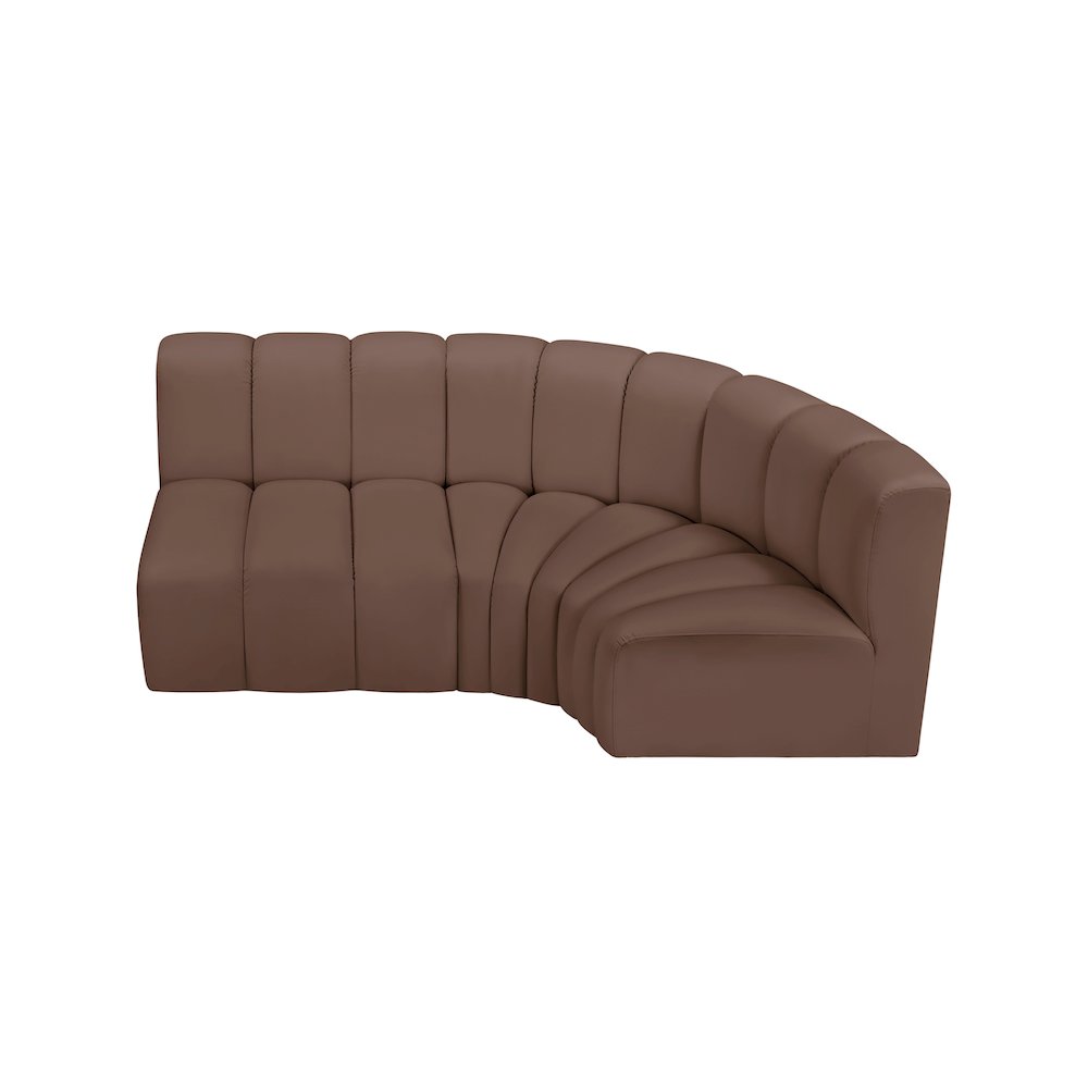 Arc Brown Vegan Leather Modular Sofa