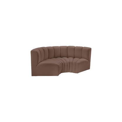 Arc Brown Vegan Leather Modular Sofa