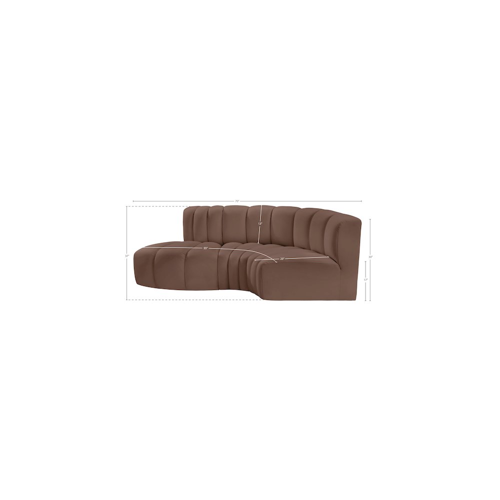 Arc Brown Vegan Leather Modular Sofa