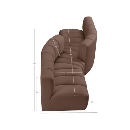 Arc Brown Vegan Leather Modular Sofa