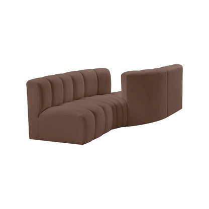 Arc Brown Vegan Leather Modular Sofa