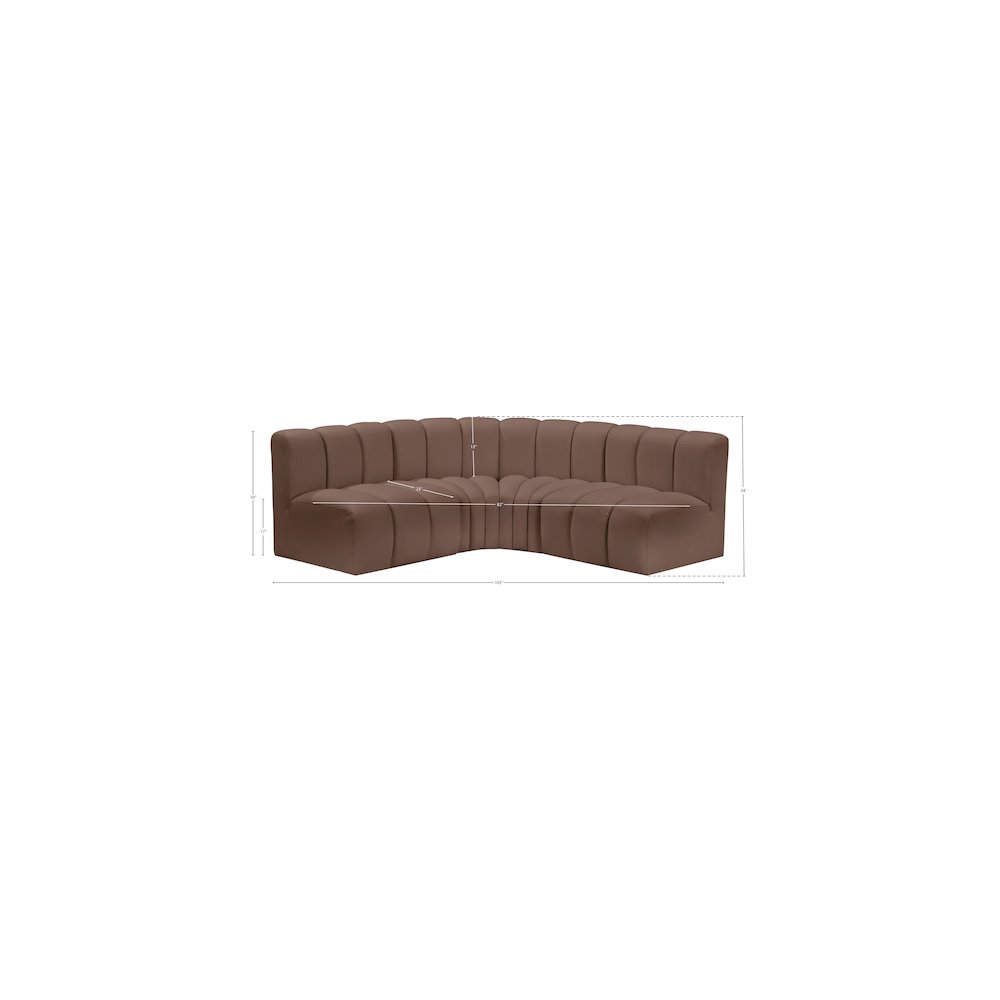 Arc Brown Vegan Leather Modular Sofa