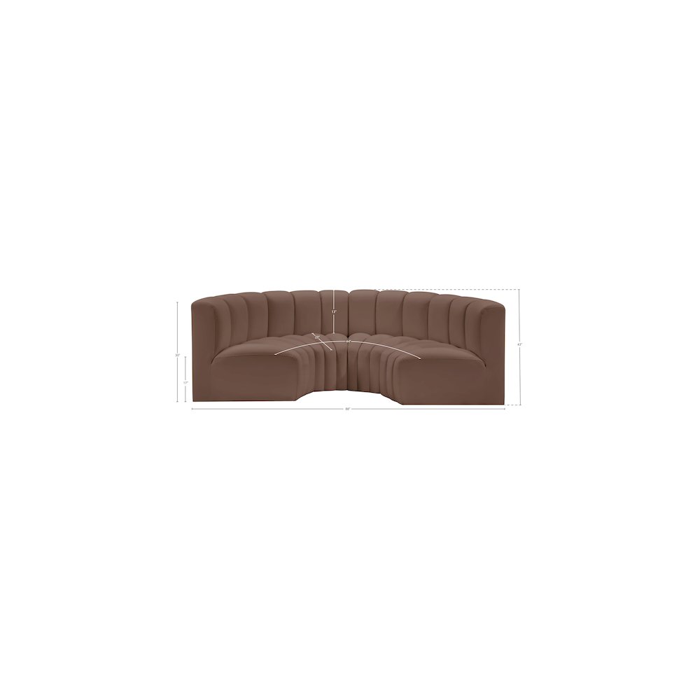 Arc Brown Vegan Leather Modular Sofa