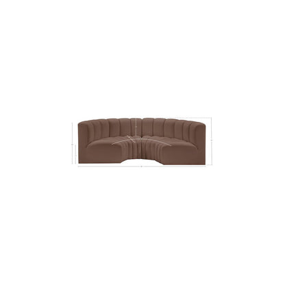 Arc Brown Vegan Leather Modular Sofa