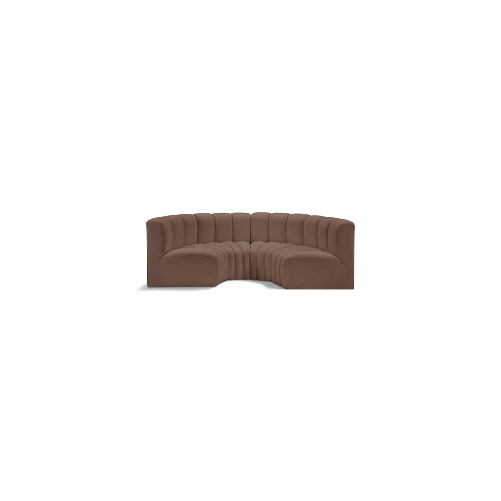 Arc Brown Vegan Leather Modular Sofa