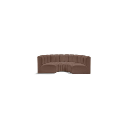 Arc Brown Vegan Leather Modular Sofa