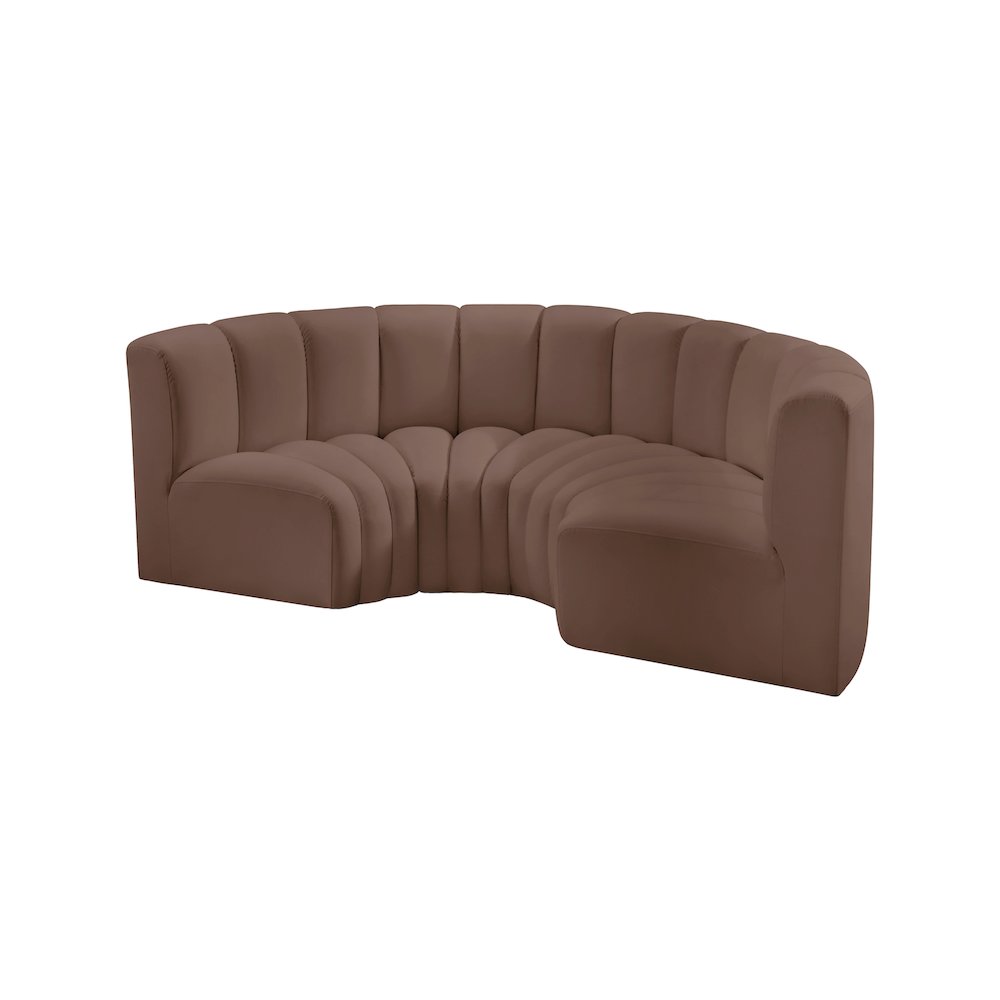 Arc Brown Vegan Leather Modular Sofa
