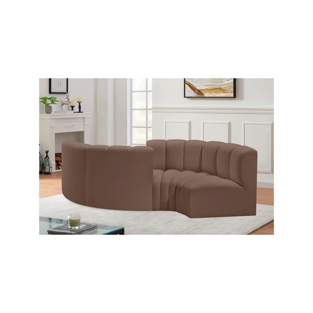 Arc Brown Vegan Leather Modular Sofa