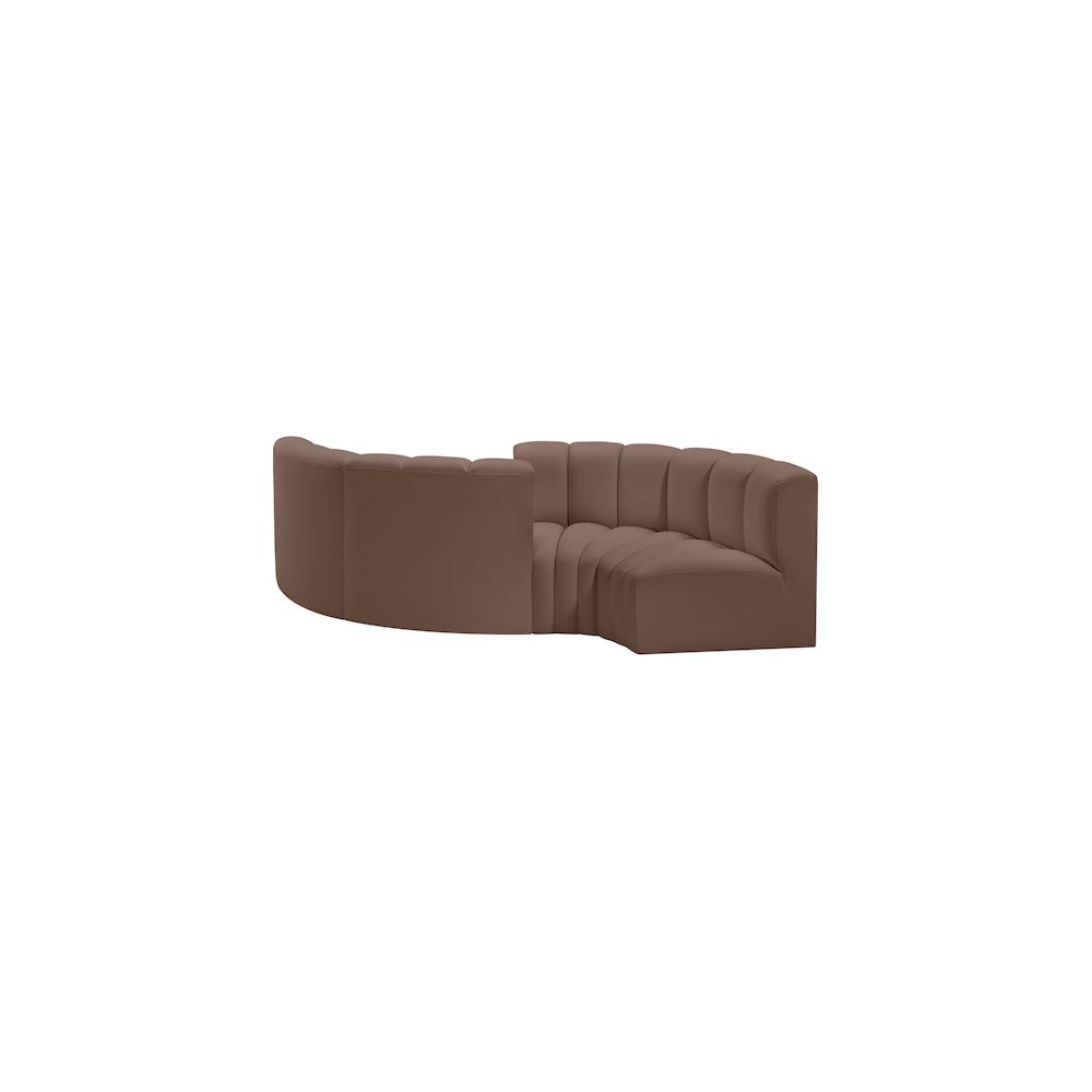 Arc Brown Vegan Leather Modular Sofa