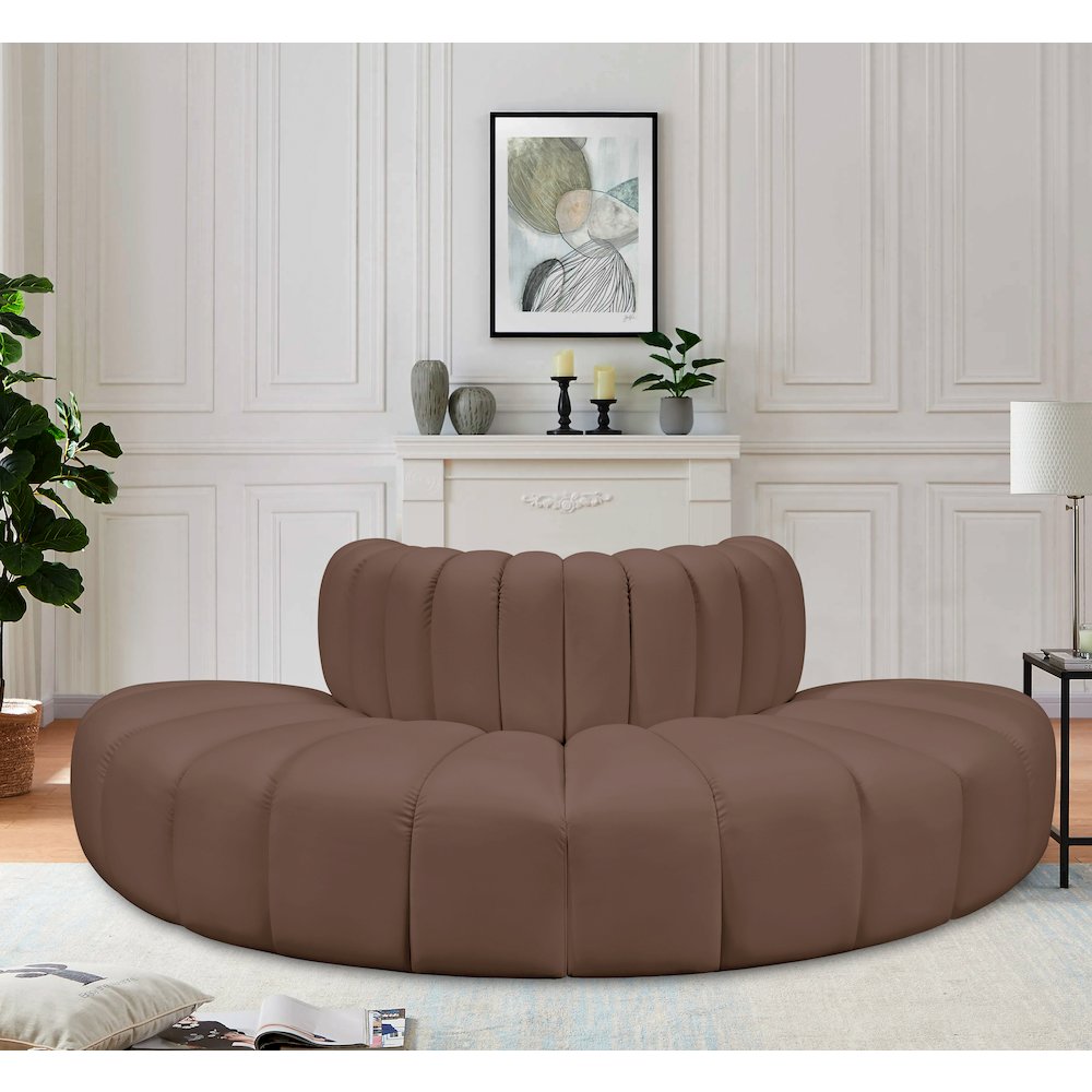 Arc Brown Vegan Leather Modular Sofa