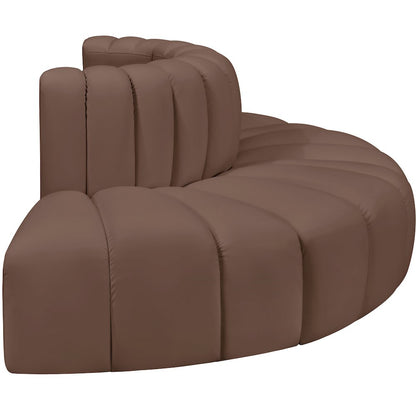 Arc Brown Vegan Leather Modular Sofa