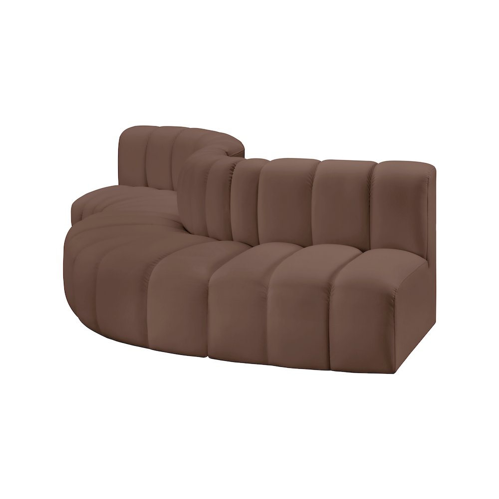 Arc Brown Vegan Leather Modular Sofa